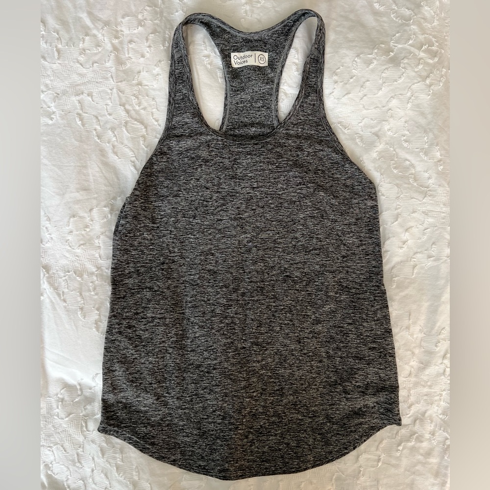 outdoor voices tank — black/grey